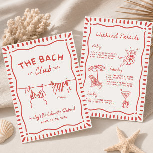 Beach Bachelorette Weekend Itinerary Invitation