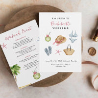 Beach Bachelorette weekend Itinerary Invitation