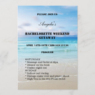 Beach Bachelorette Weekend Template Invitation