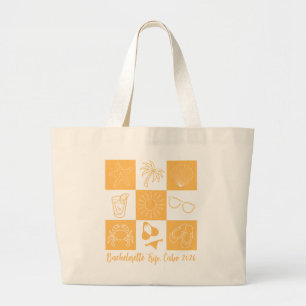 Beach Bachelorette Yellow Large Tote Bag
