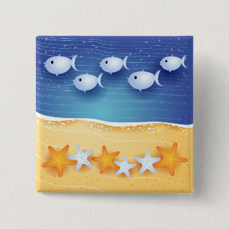 Beach background, button