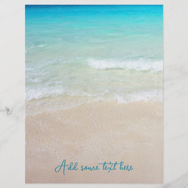 Beach Background Double Sided Blank Wedding Paper (Front)