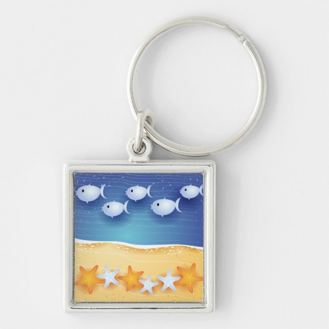 Beach background, keychain (Front)