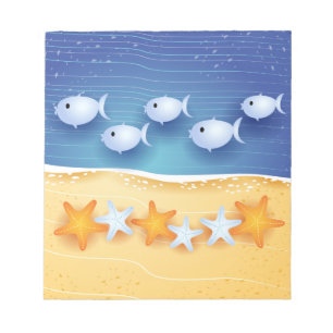 Beach background, notepad