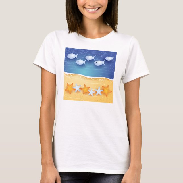 Beach background, shirt (Front)