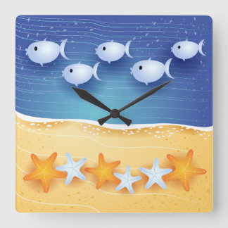Beach background, wall clock
