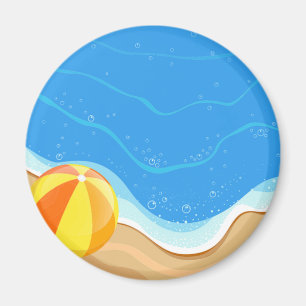 Beach ball At The Beach Magnet