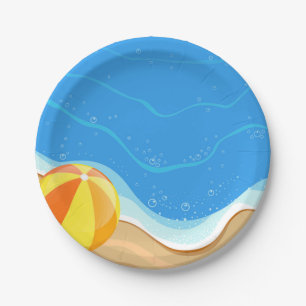 Beach ball At The Beach Paper Plate