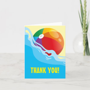 Beach Ball Birthday Party Thank You Card