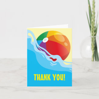 Beach Ball Birthday Party Thank You Card