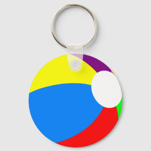 Beach Ball Button Keychain