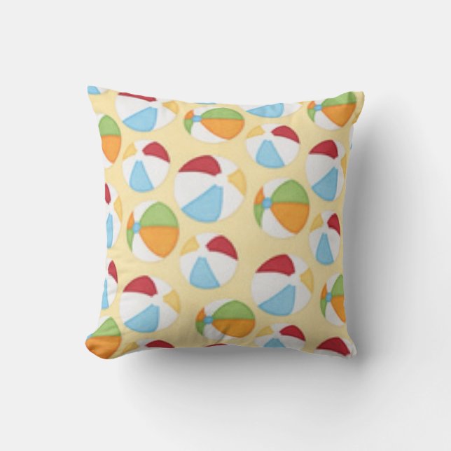Beach Ball Design Outdoor Pillow (Front)