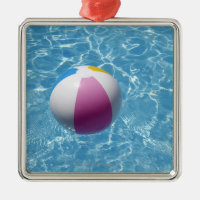 Beach ball in swimming pool