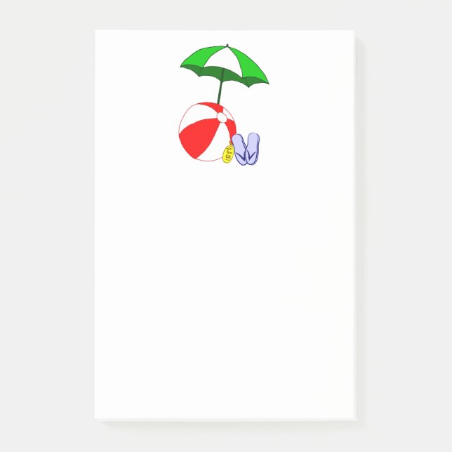 Beach Ball Pool Umbrella Post it Post-it Notes (Front)