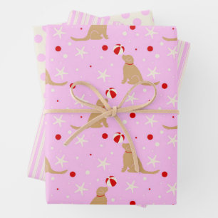 Beach Ball Pups Cotton Candy Cotton Pink Gift Wrap