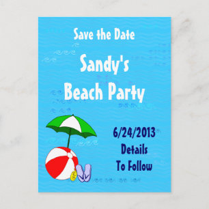 Beach Ball Save the Date Postcard