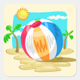 Beach Ball Square Sticker