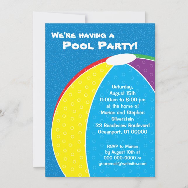 Beach Ball Summer Party Invitation (Front)