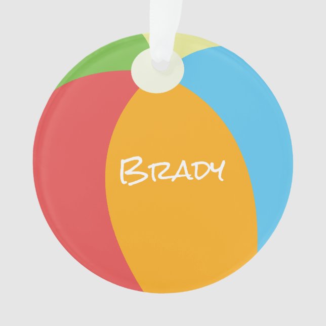 Beach Ball Summer Vacation Family Ornament (Front)