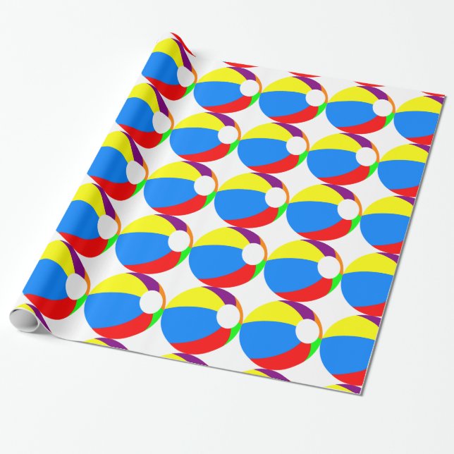 Beach Ball Wrapping Paper (Unrolled)