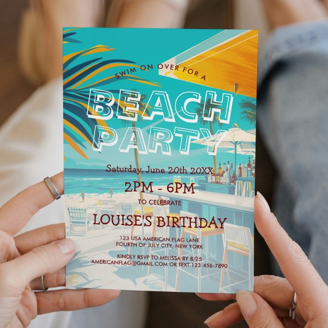 Beach Bar and Beach Party Invitation (Creator Uploaded)