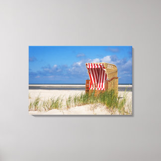 beach basket 337 canvas print