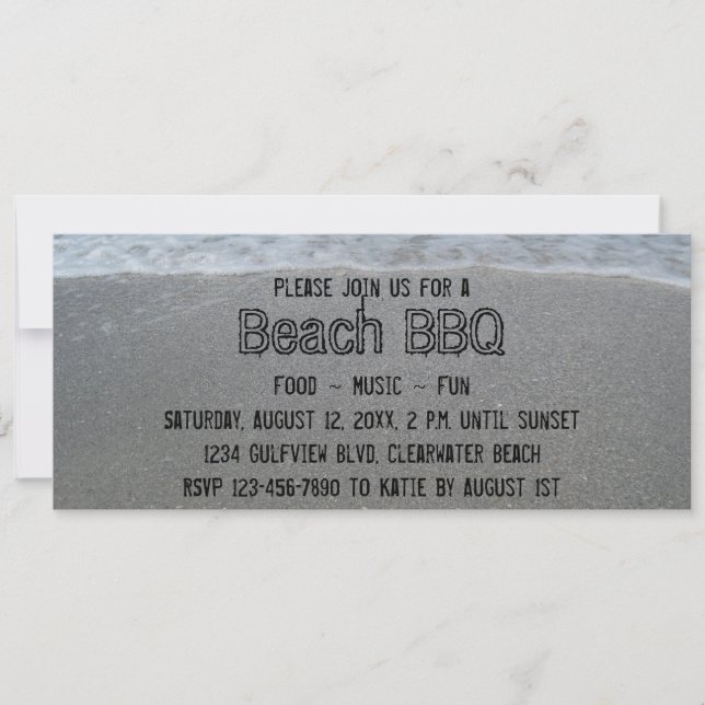 Beach BBQ Party Invitations (Front)