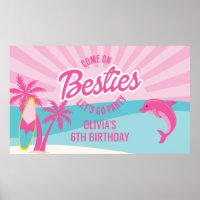 Beach Besties Birthday Poster