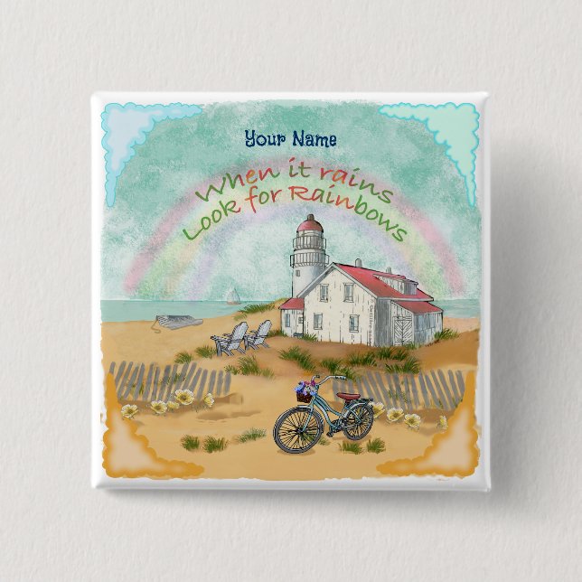Beach Bike Lighthouse  button (Front)