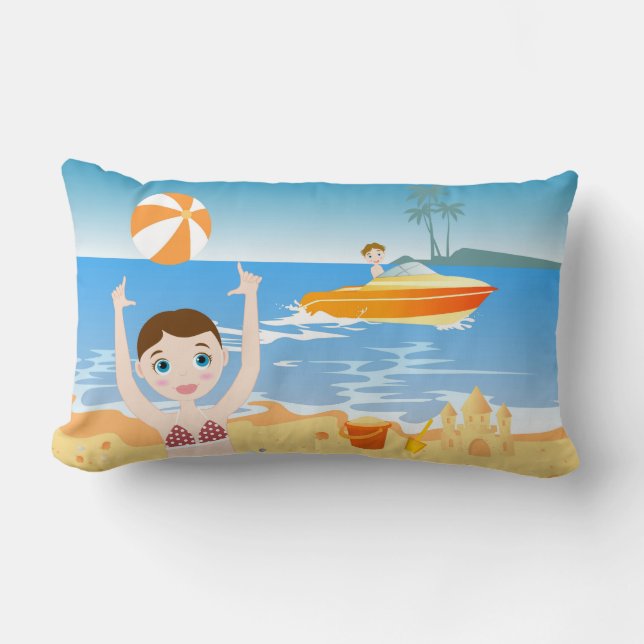 Beach bikini birthday gift lumbar cushion (Front)