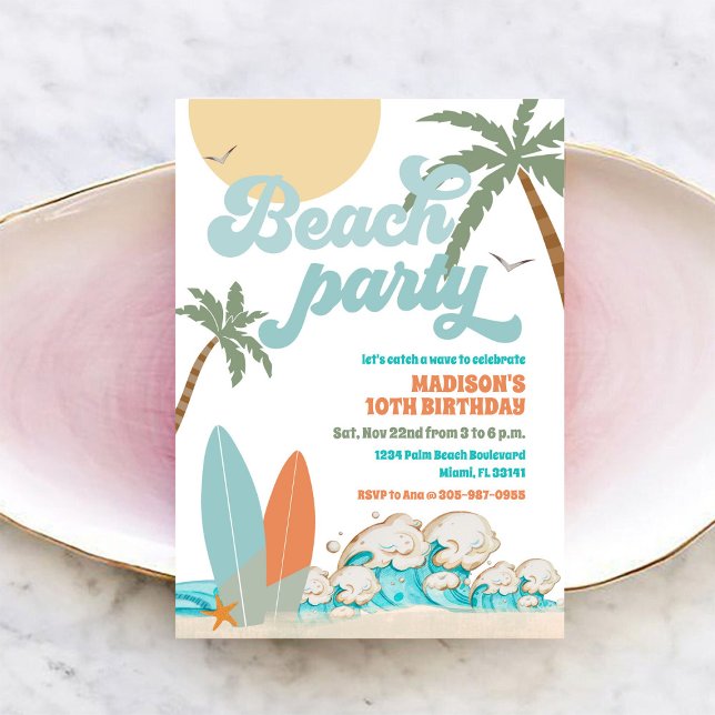 Beach Birthday Party Invitation (Creator Uploaded)