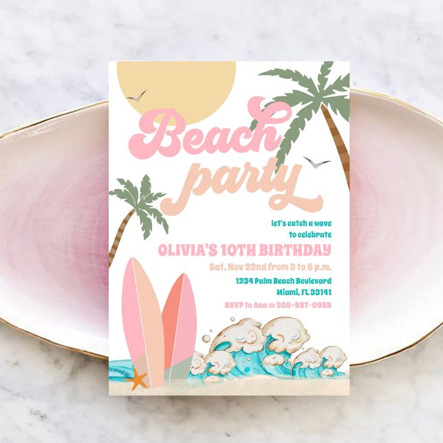 Beach Birthday Party Invitation (Creator Uploaded)
