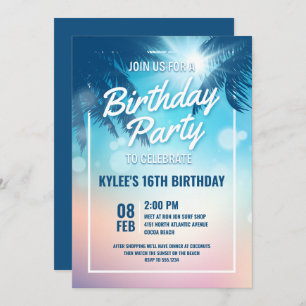 Beach Birthday Party Invitation