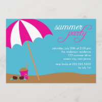 Beach Birthday Party Invitations