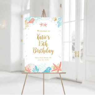 Beach Birthday Party Welcome Sign