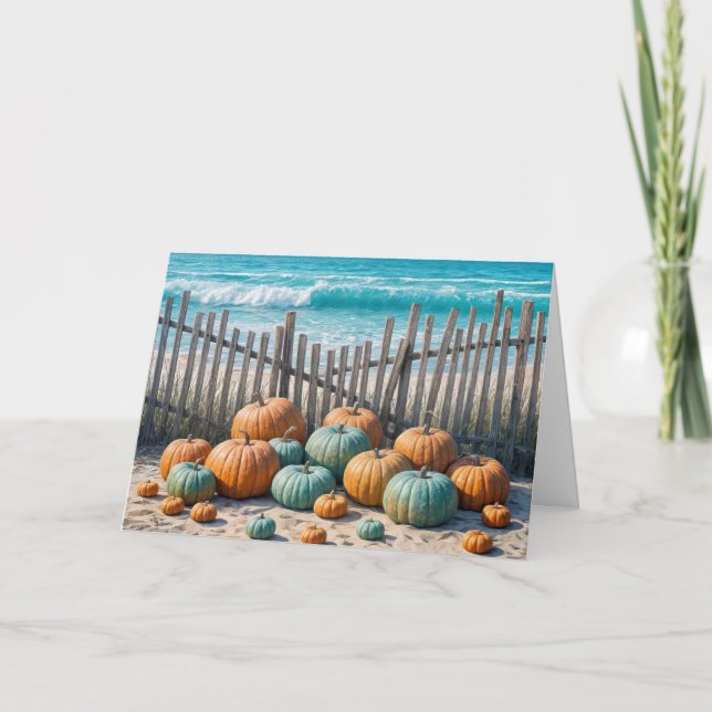 Beach Birthday Pumpkins  Card (Front)