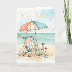 Beach Birthday Relax by the Sea Card
