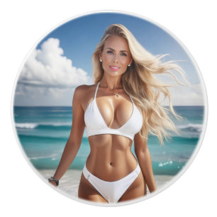 beach blonde ceramic knob
