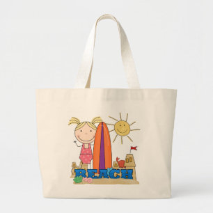 BEACH - Blonde Girl Tshirts and Gifts Large Tote Bag