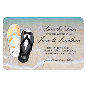 Beach Blonde Tropical Wedding Deluxe Save the Date Magnet