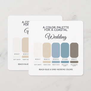 Beach Blue and Sand Wedding Colour Palette Card