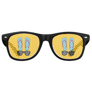 Beach Blue Flipflops and Black Sunglasses