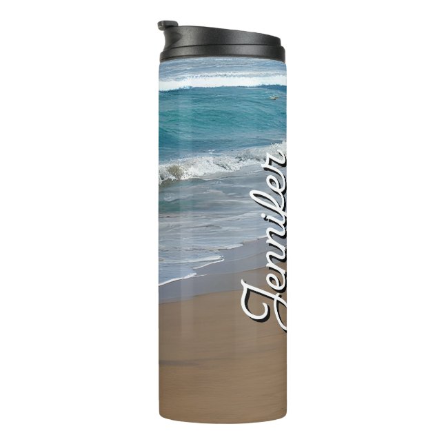 Beach Blue Ocean Waves Thermal Tumbler (Rotated Right)