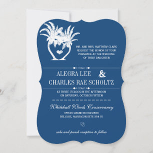 Beach Blue Opulence Palm Tree Destination Invitation
