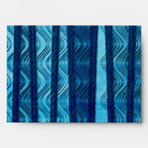 Beach Blue Retro Waves Party Invitation Envelope