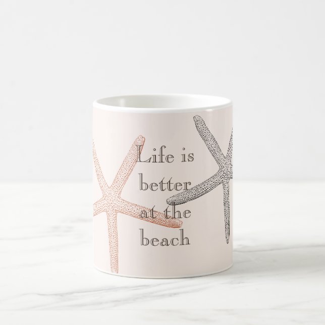 Beach Blue Starfish  Coffee Mug (Center)