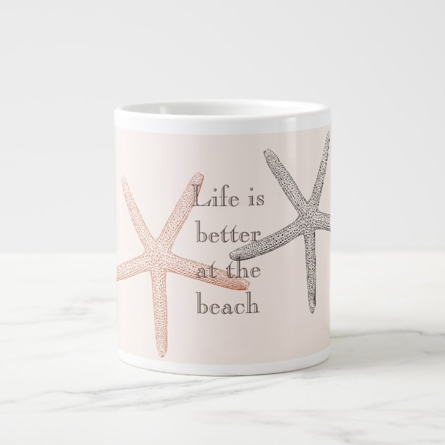 Beach Blue Starfish  Large Coffee Mug (Front)