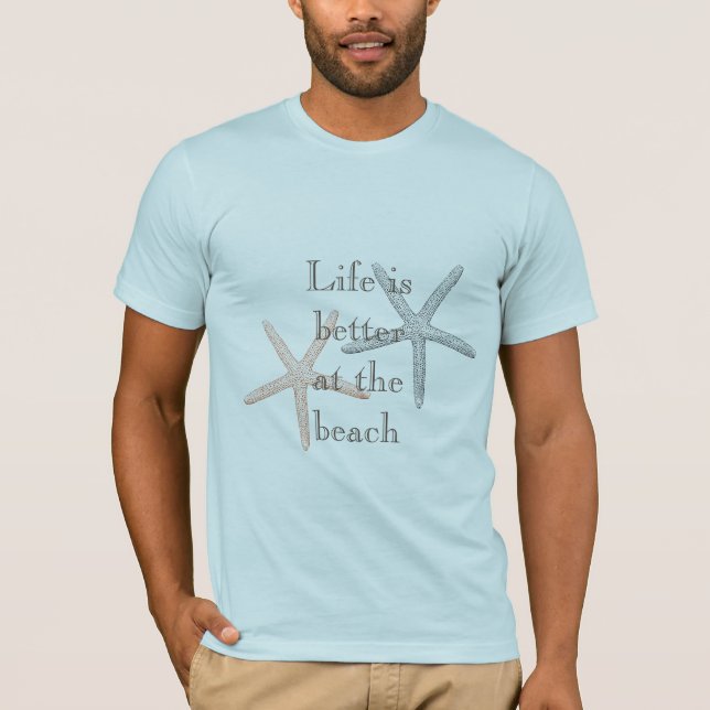 Beach Blue Starfish  T-Shirt (Front)