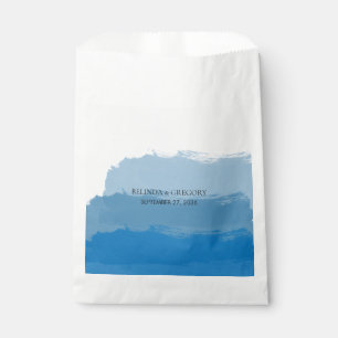 Beach Blue Watercolor Wedding Favour Bags