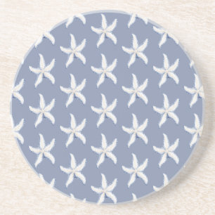 Beach Blue White Starfish Coaster